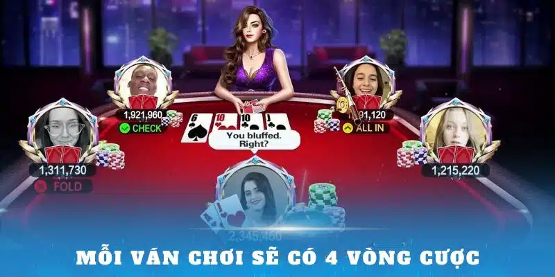 Mỗi ván chơi sẽ có 4 vòng cược